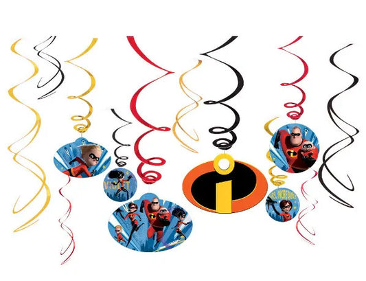 Incredibles 2 Swirl Decorations
