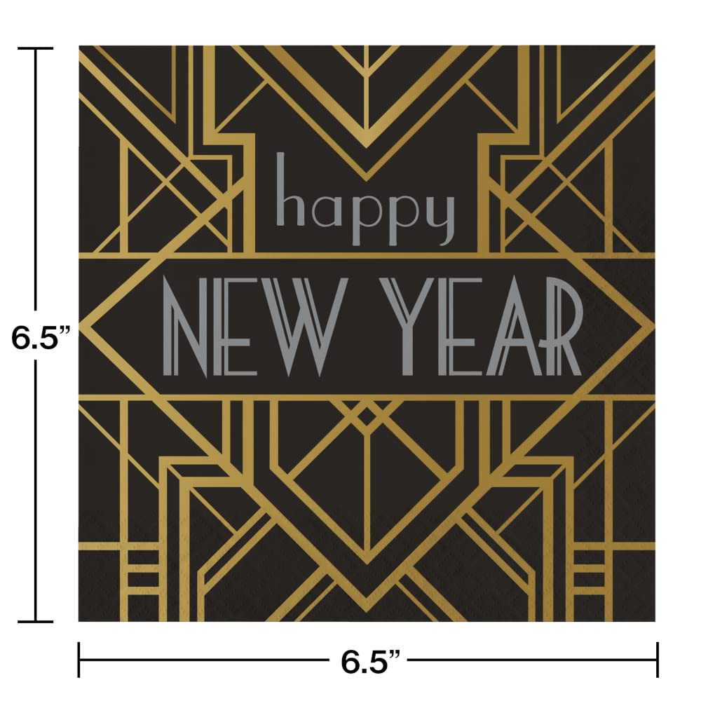Happy New Year Metallic Luncheon Napkins