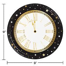 New Years Clock Dinner Plates