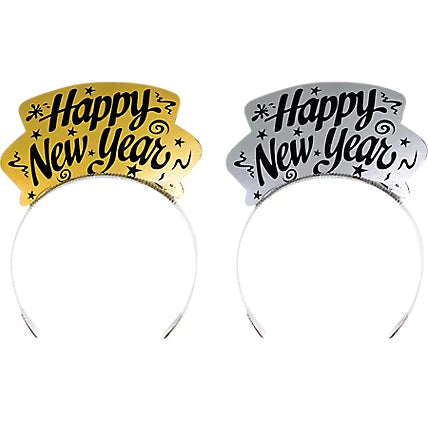 Silver & Gold Happy New Year Tiaras