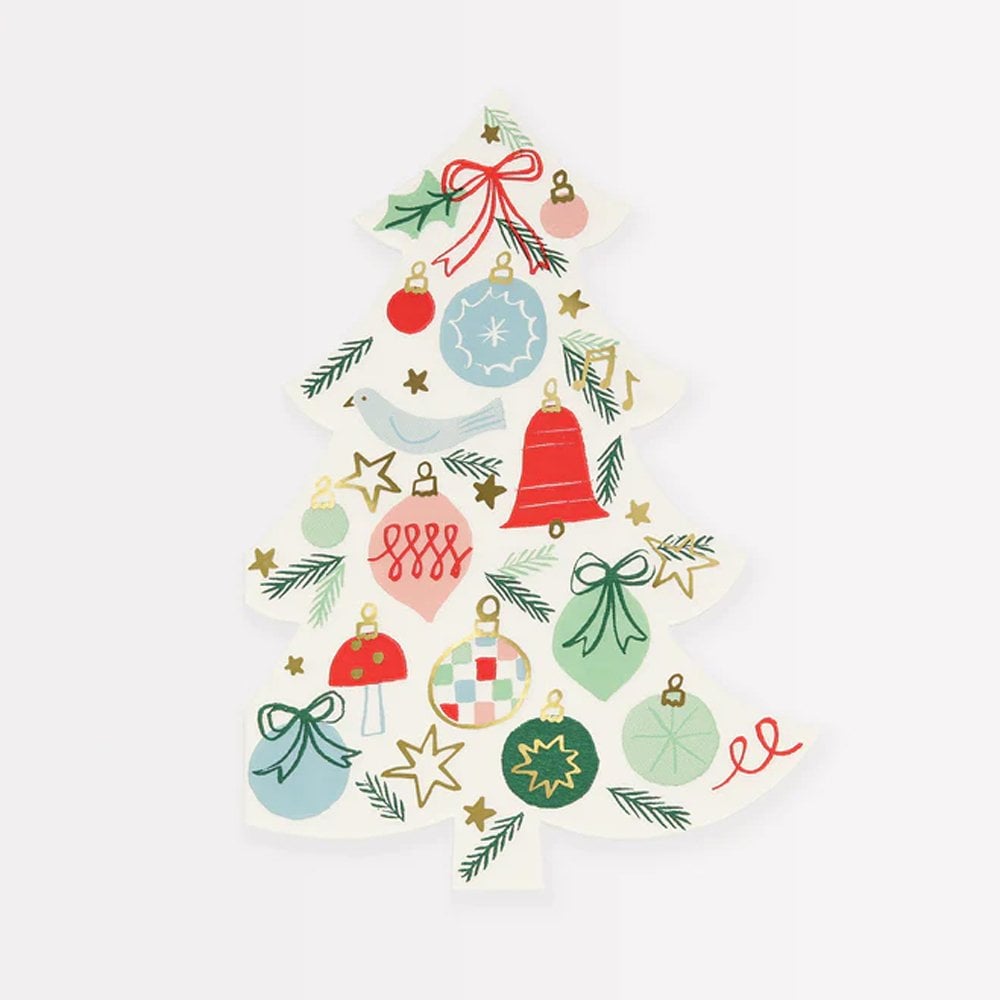 Festive Pattern Tree Napkins (x16)