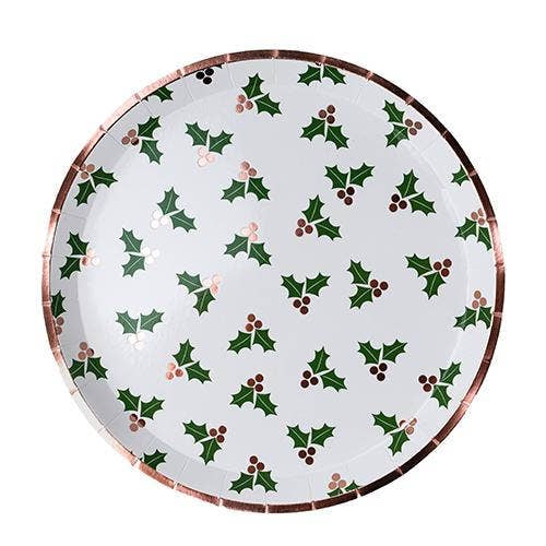 Rose Gold Holly Dinner Plates