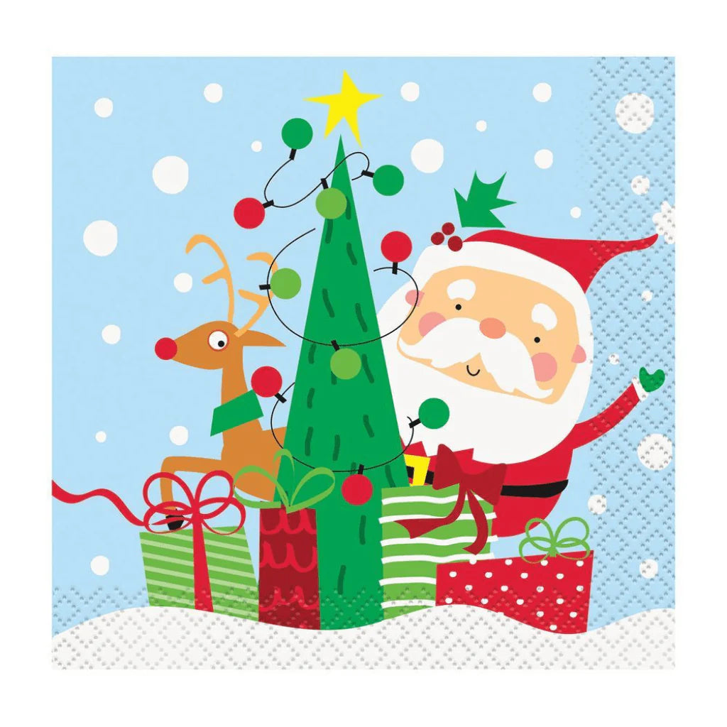 Colorful Santa Beverage Napkins