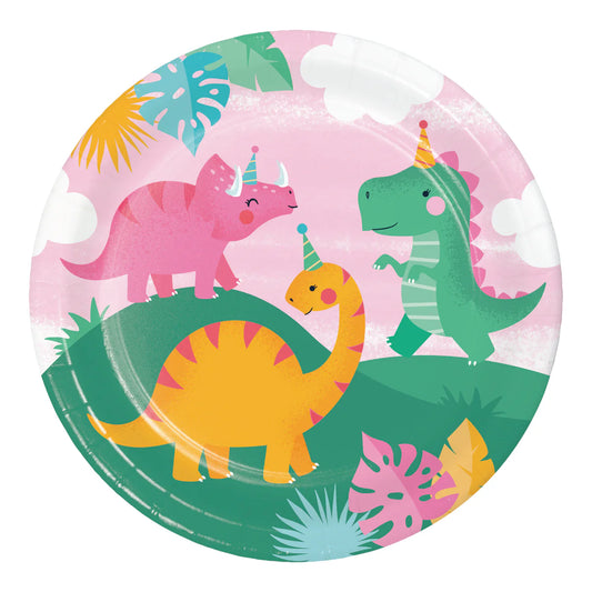 Girl Dinosaur Dinner Plates