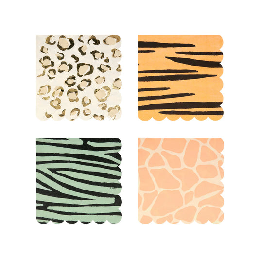Safari Animal Print Small Napkins (x16)