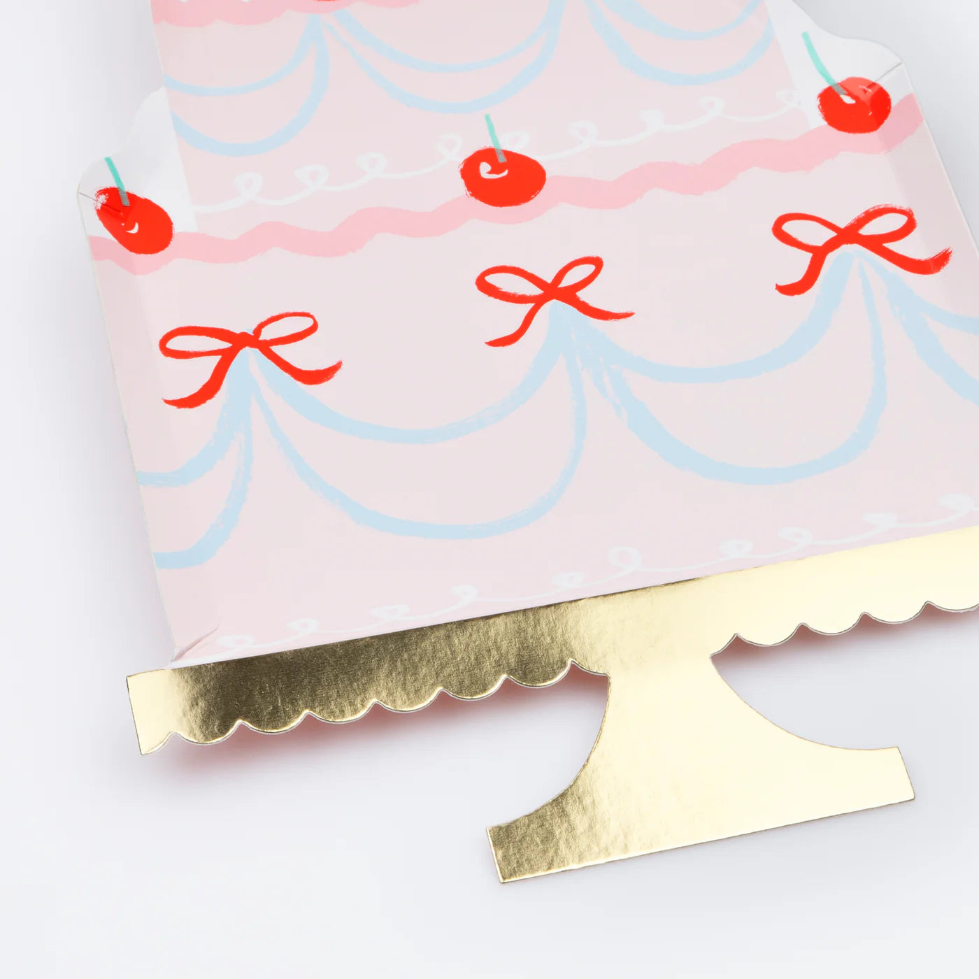 Fancy Cherry Cake Plates (x8)