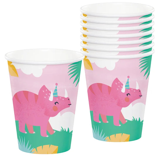 Girl Dinosaur Party Paper Cups