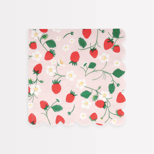 Strawberry Pattern Large Napkins (x16)