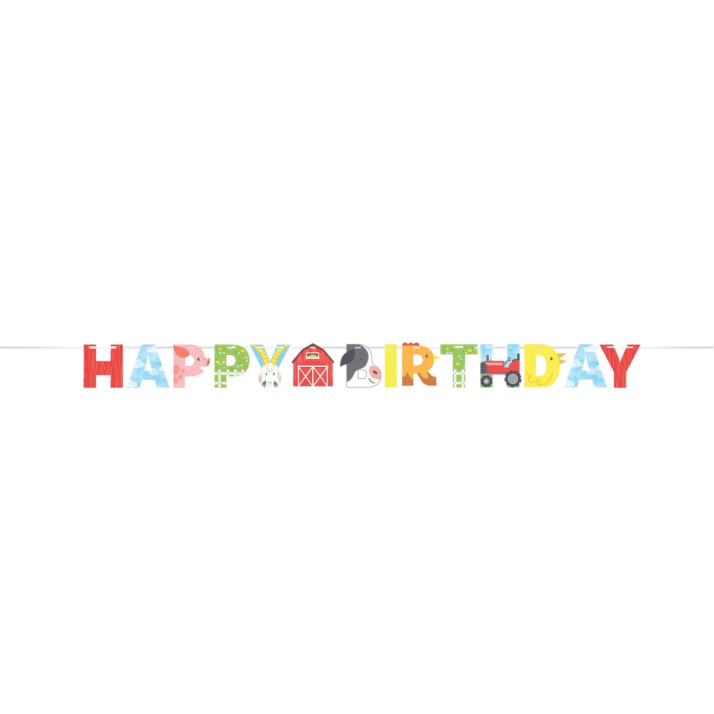 Farm Animals Happy Birthday Garland