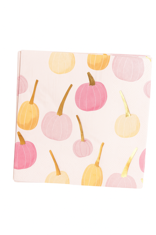 Pink Pumpkin Beverage Napkins