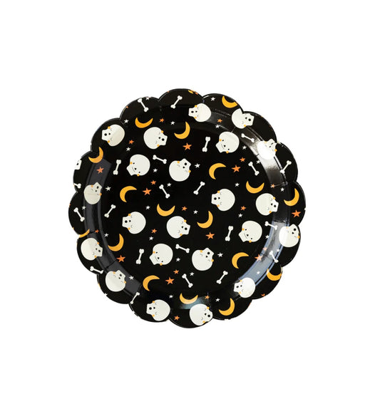 Skull & Moon Scalloped Plates