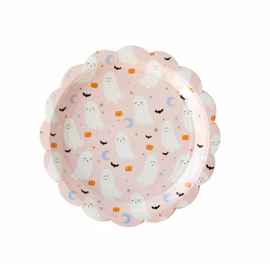 Pink Ghosts Halloween Plates