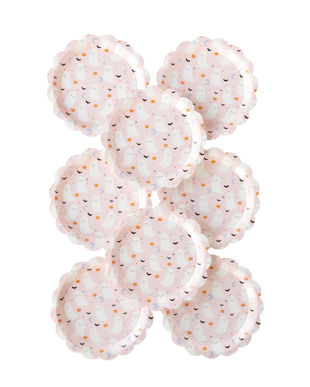 Pink Ghosts Halloween Plates