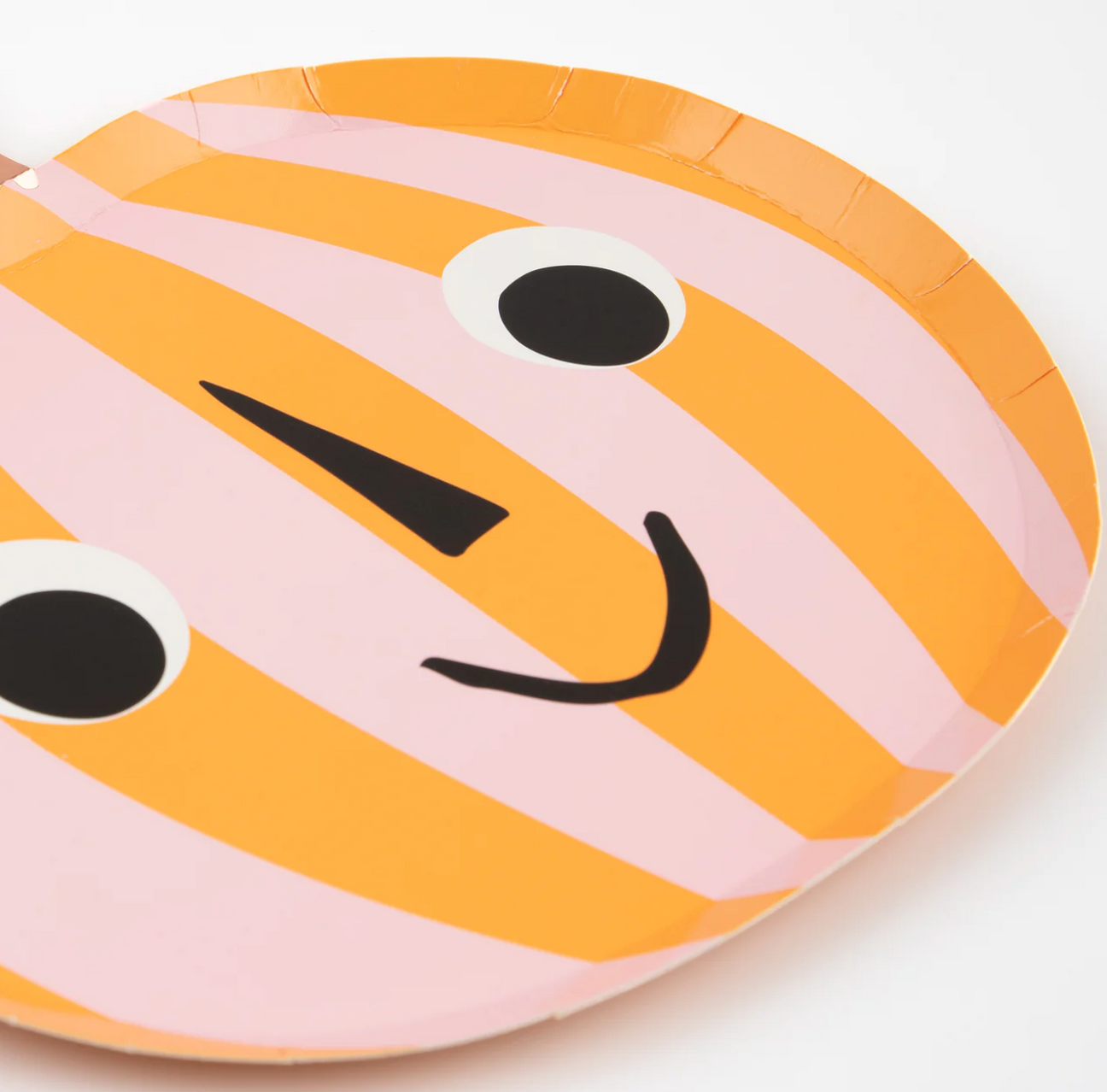 Pink & Orange Stripy Pumpkin Plates
