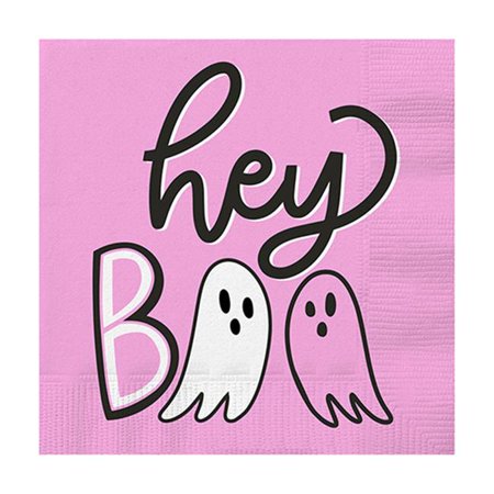 Hey Boo Pink Cocktail Napkins