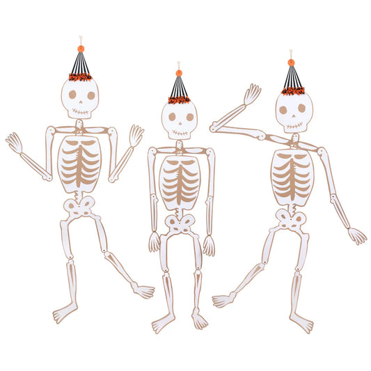 Vintage Giant Halloween Jointed Skeletons (x3)