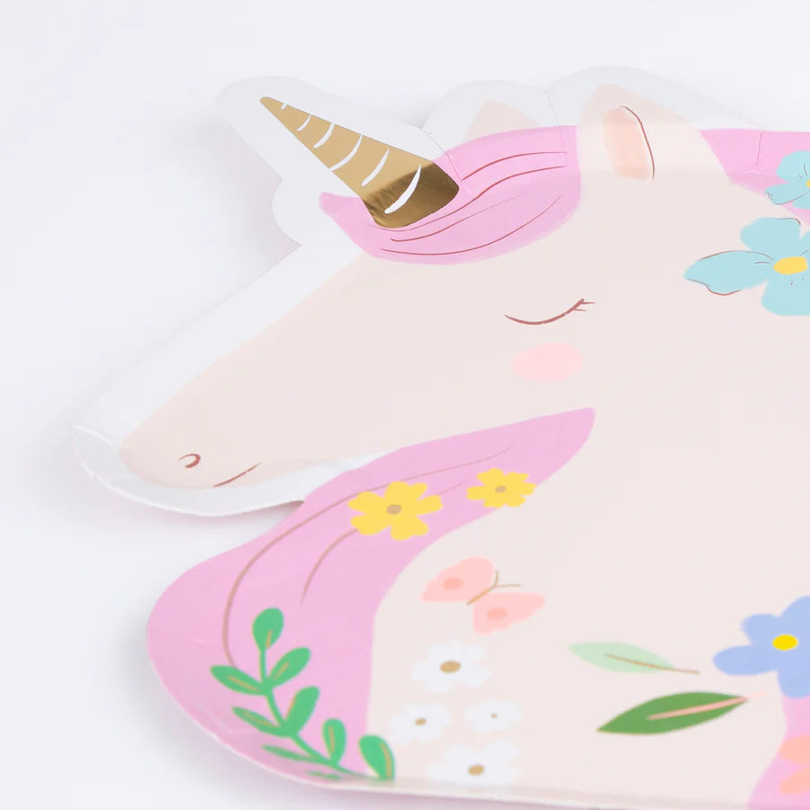 Meadow Unicorns Shaped Plates (x8)