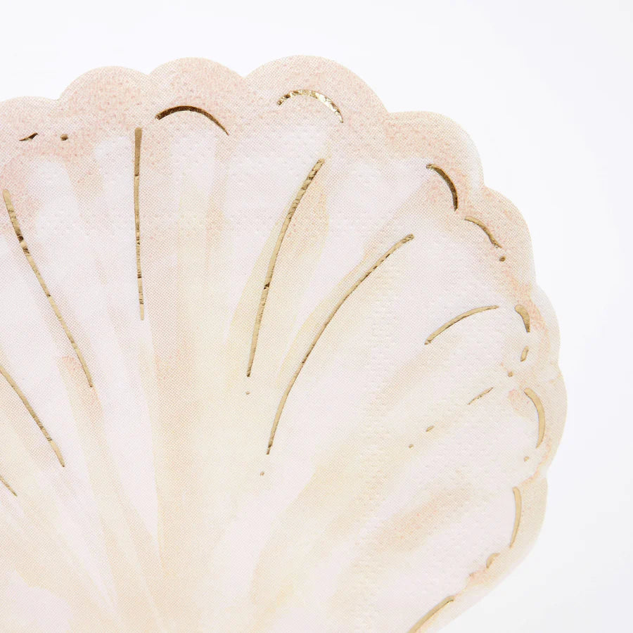 Watercolor Clam Shell Napkins (x16 napkins)