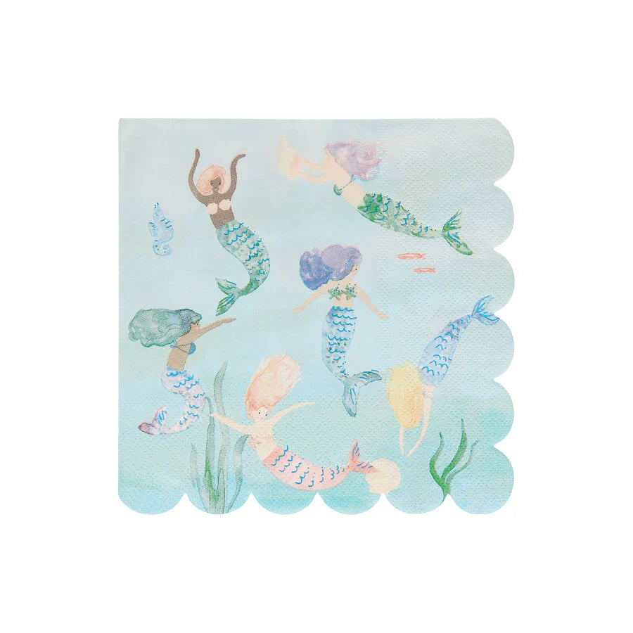 Mermaids Swimming Napkins (x16)