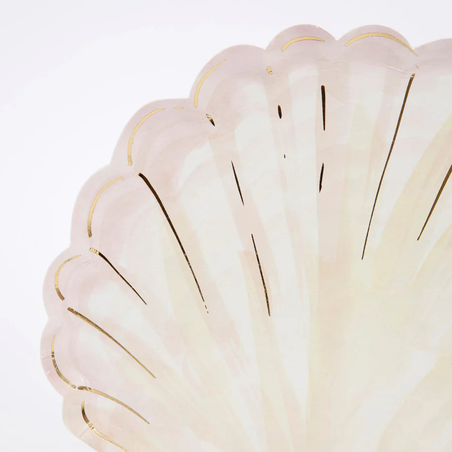 Watercolor Clam Shell Plates (x8)