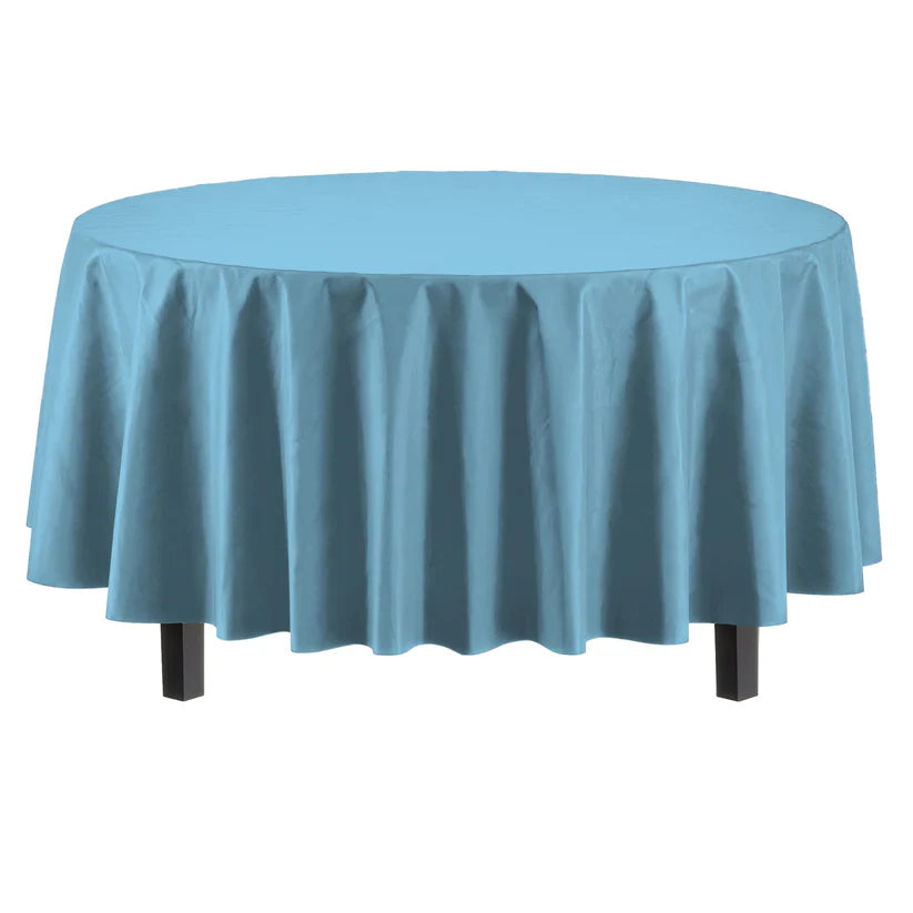 Round Sky Blue Table Cover