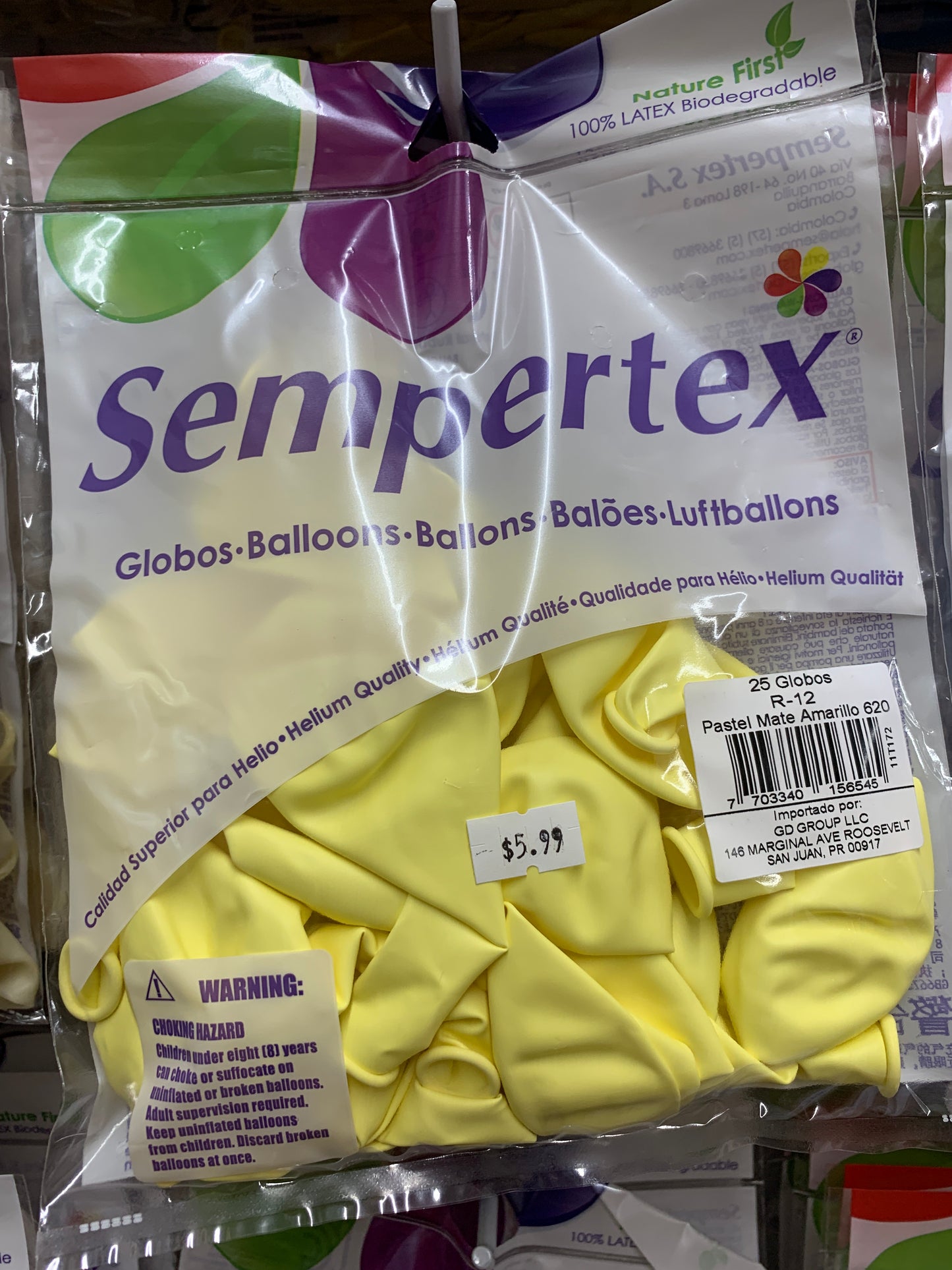 12" Pastel Matte Amarillo (25 Count)