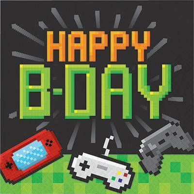 Gaming Party Happy Birthday-Day Luncheon Napkins