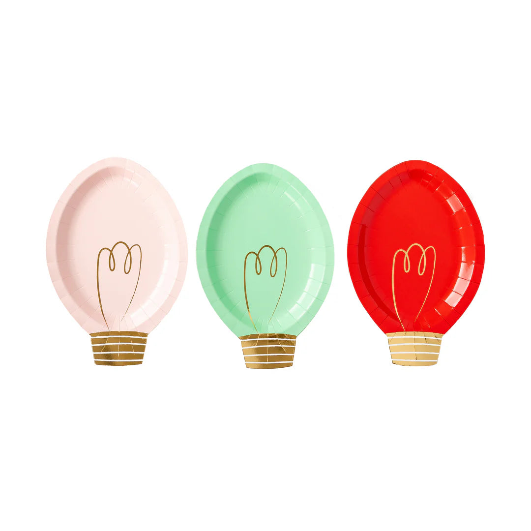 Snow Fun Christmas Bulb Shaped Plates