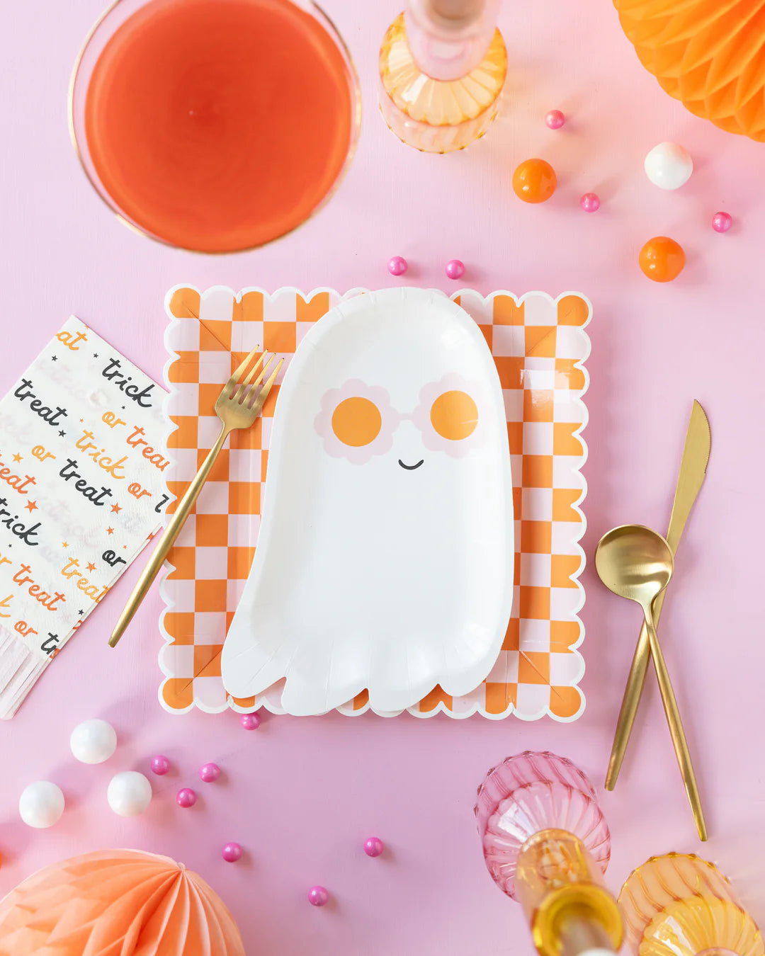 Hey Pumpkin Sunny Ghost Shaped Plates