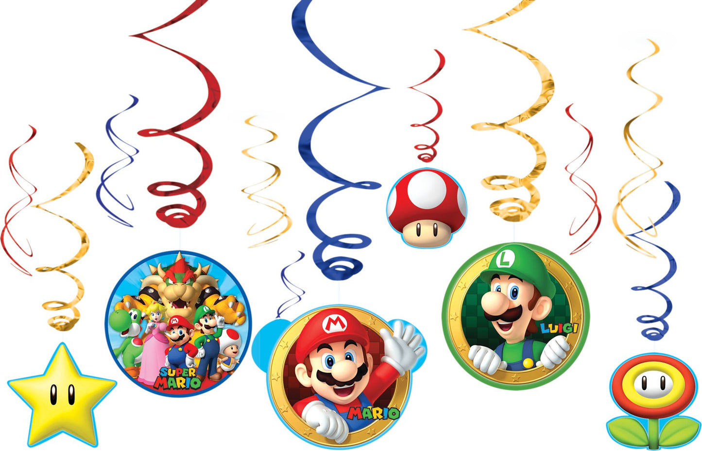 Super Mario Bros Swirl Decorations