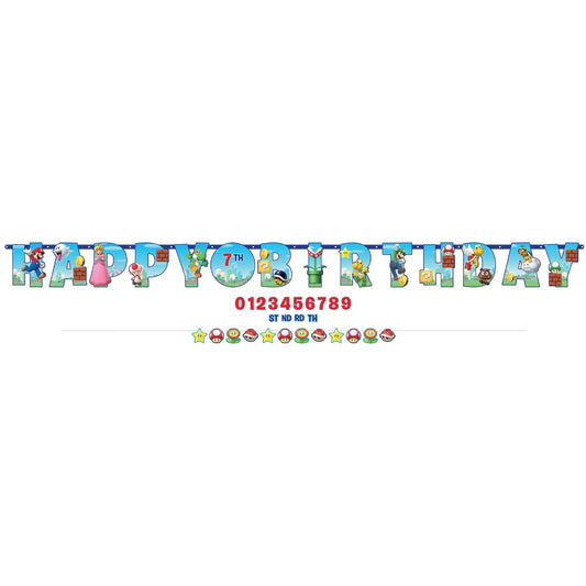 Super Mario Bros Personalized Jumbo Letter Banner Kit