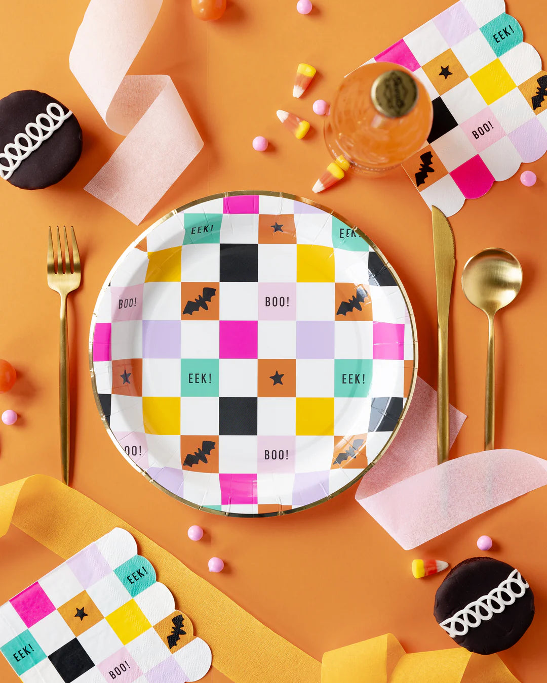 Halloween Checkerboard Dinner Plates