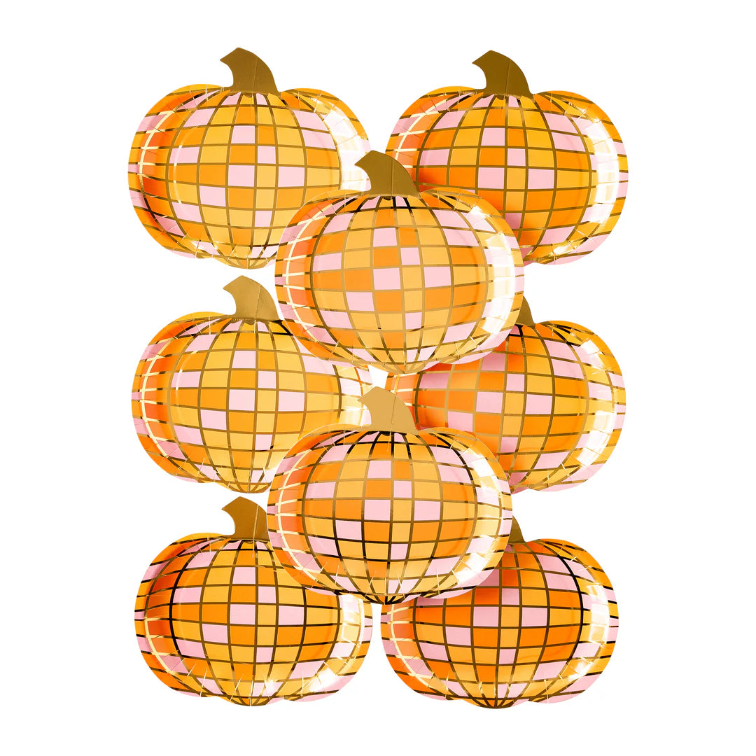 Disco Pumpkin Shaped Paper Plates