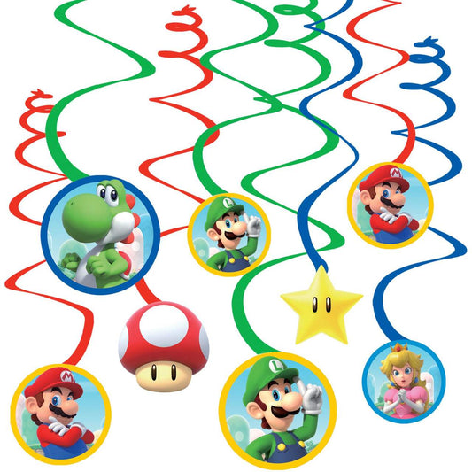 Super Mario Bros Swirl Hanging Decorations