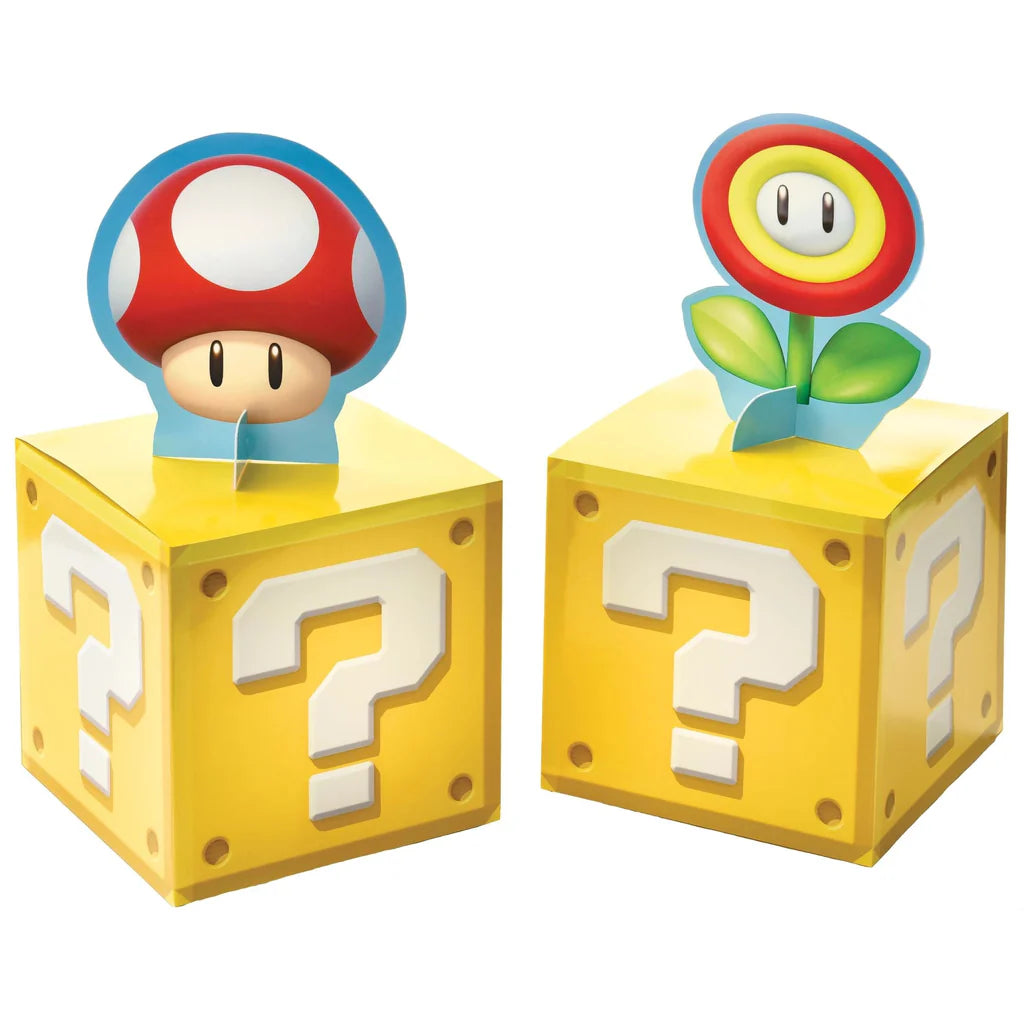 Super Mario Bros “?“ Mushroom Sign Table Centerpiece