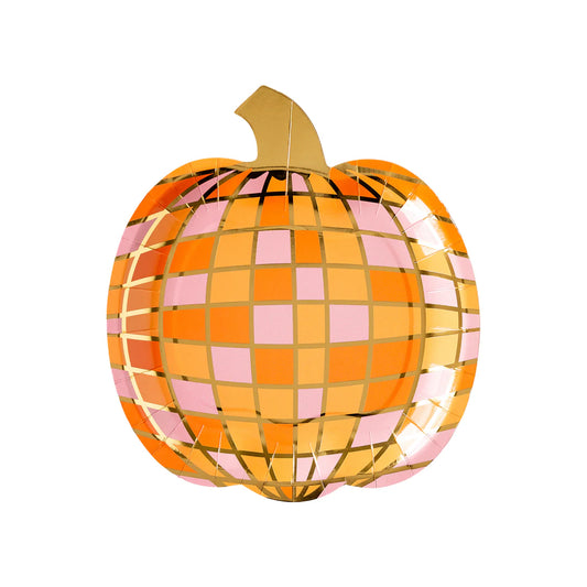 Disco Pumpkin Shaped Paper Plates