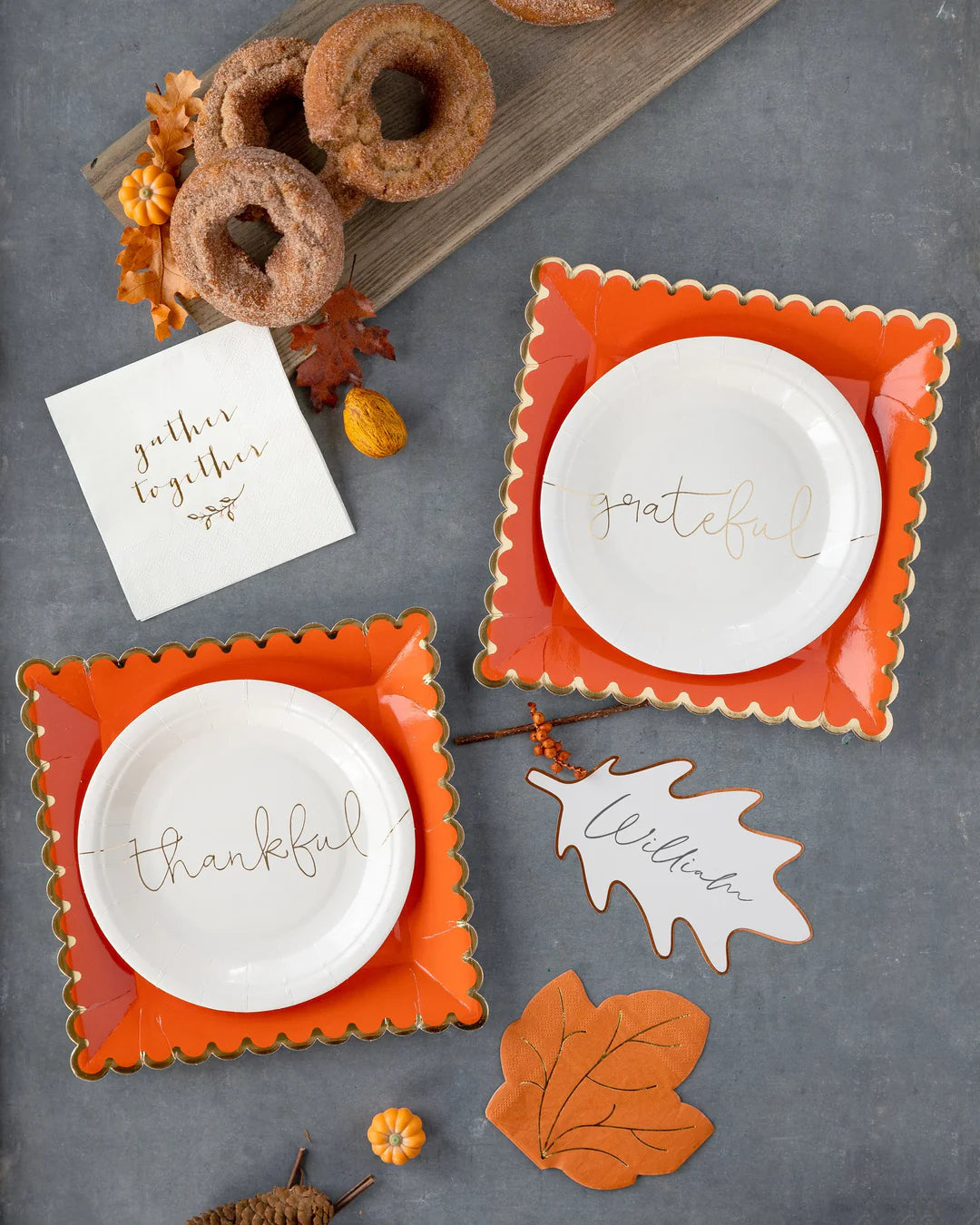 Thankful/ Grateful Dessert Plates