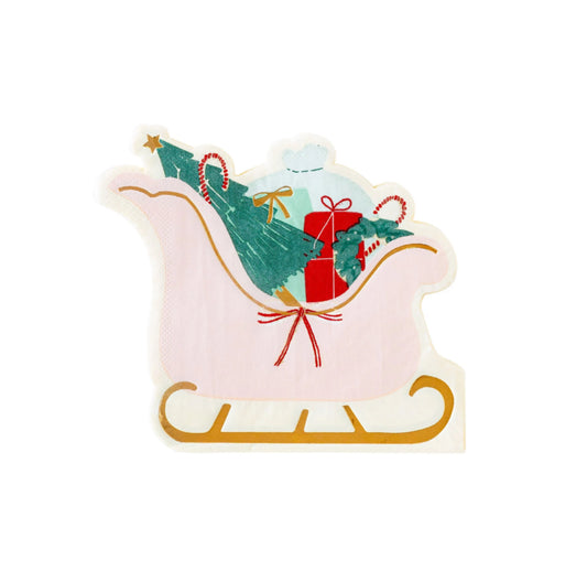 Pink Sleigh Shaped Napkins