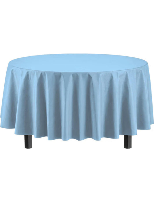 Round Light Blue Table Cover