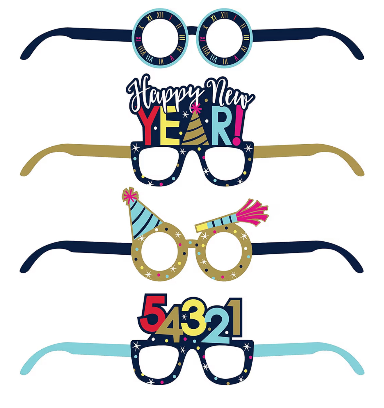 Printed New Year’s Paper Eyeglasses