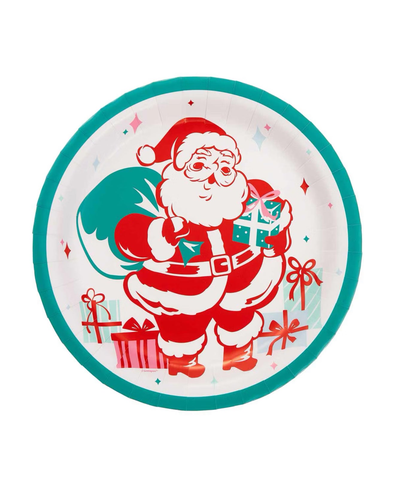 Bright Santa Round Dinner Plates