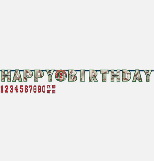 Baseball Jumbo Happy Birthday Banner Kit
