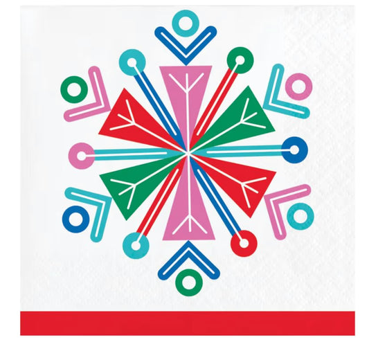 Merry Everything Snowflake Beverage Napkins