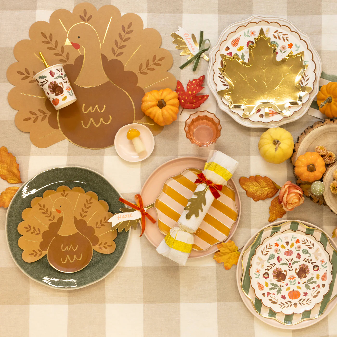 Folk Paper Turkey Placemats