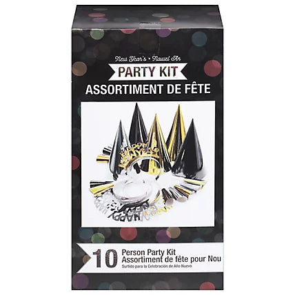 Black, Gold and Silver New Years Party Kit (10ppl)
