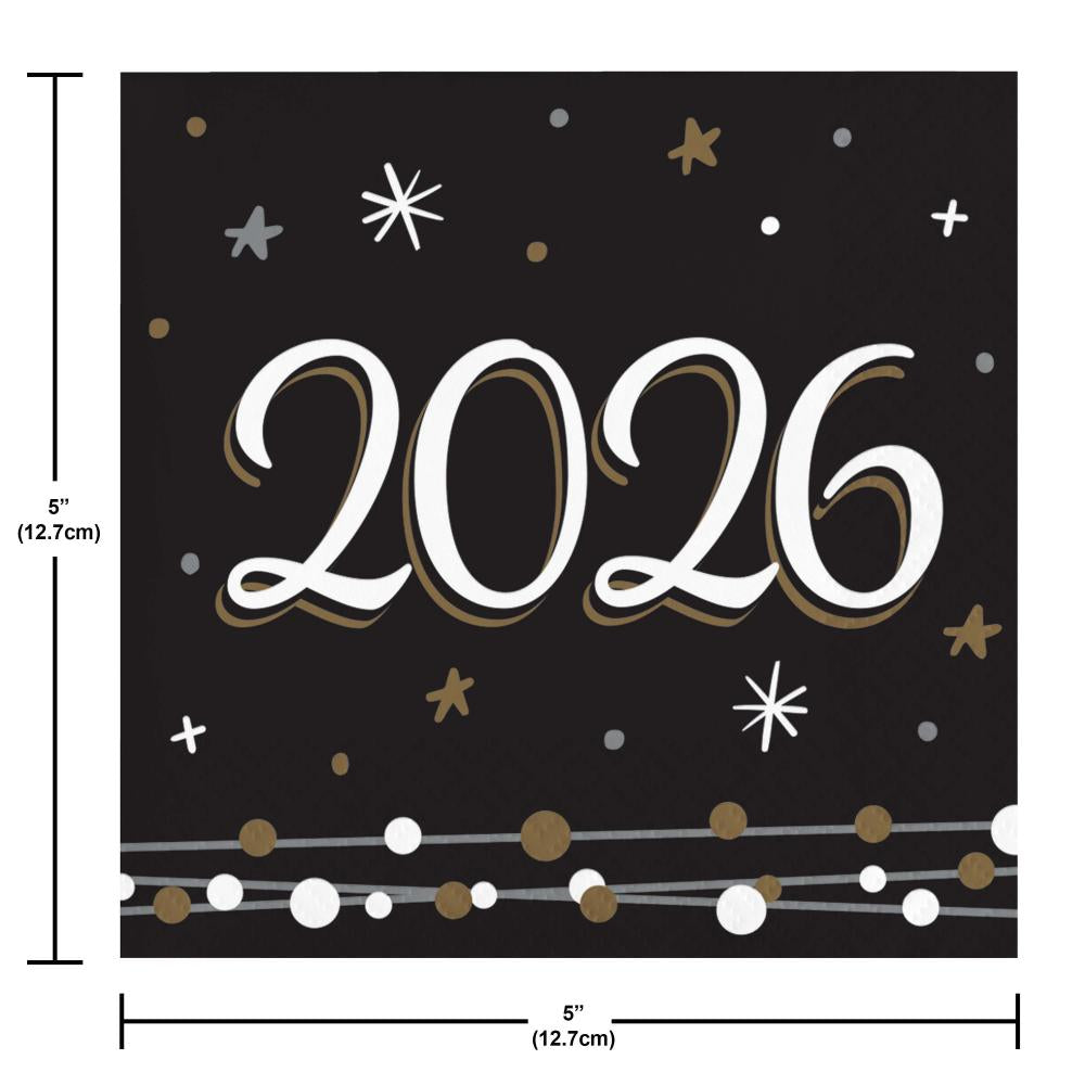 New Years 2026 Beverage Napkins