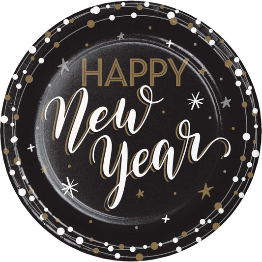 Happy New Year Paper Dinner Plates