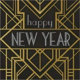 Happy New Year Metallic Luncheon Napkins