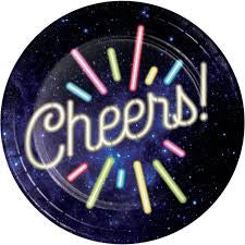 Neon Cheers Dessert Plates