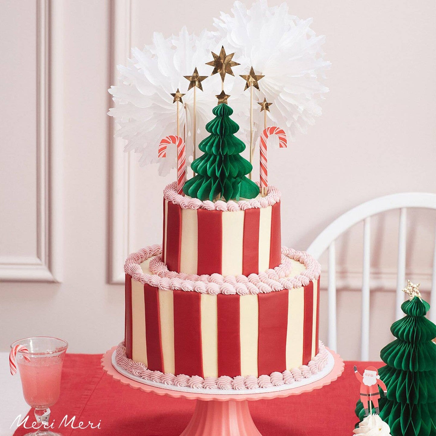 Christmas Honeycomb Cake Topper Set (x6)